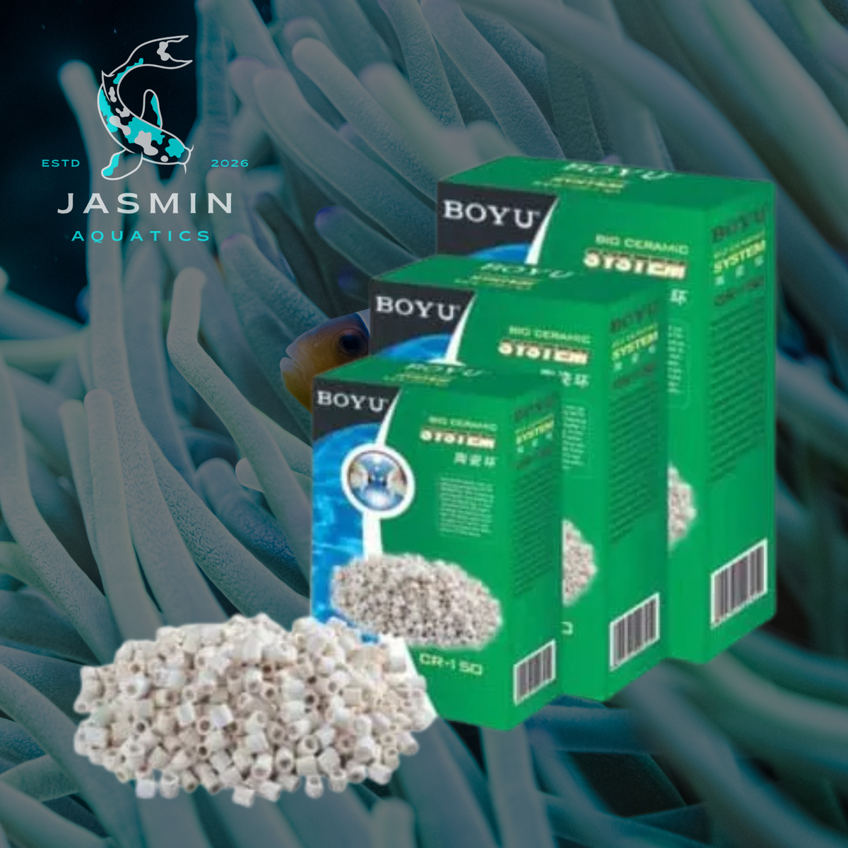 BOYU CR-150/300/500 Ceramic Rings Aquarium Fish Tank Filter Material Biological Rings Filter Media