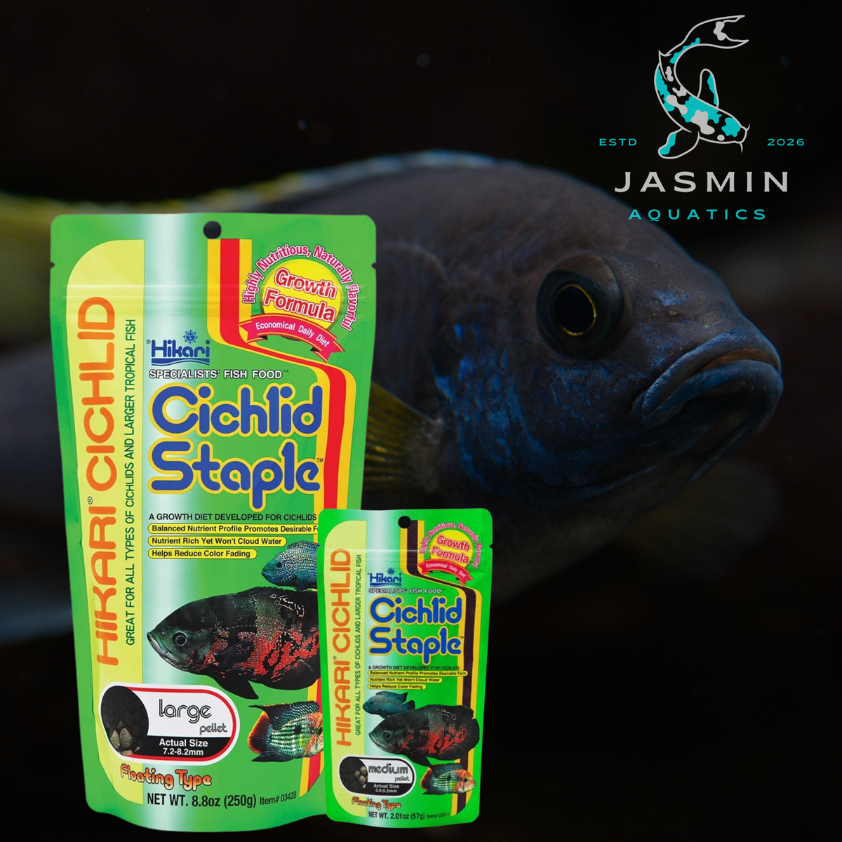 Hikari Cichlid Staple for all types of Cichlids and Larger Tropical Fish.