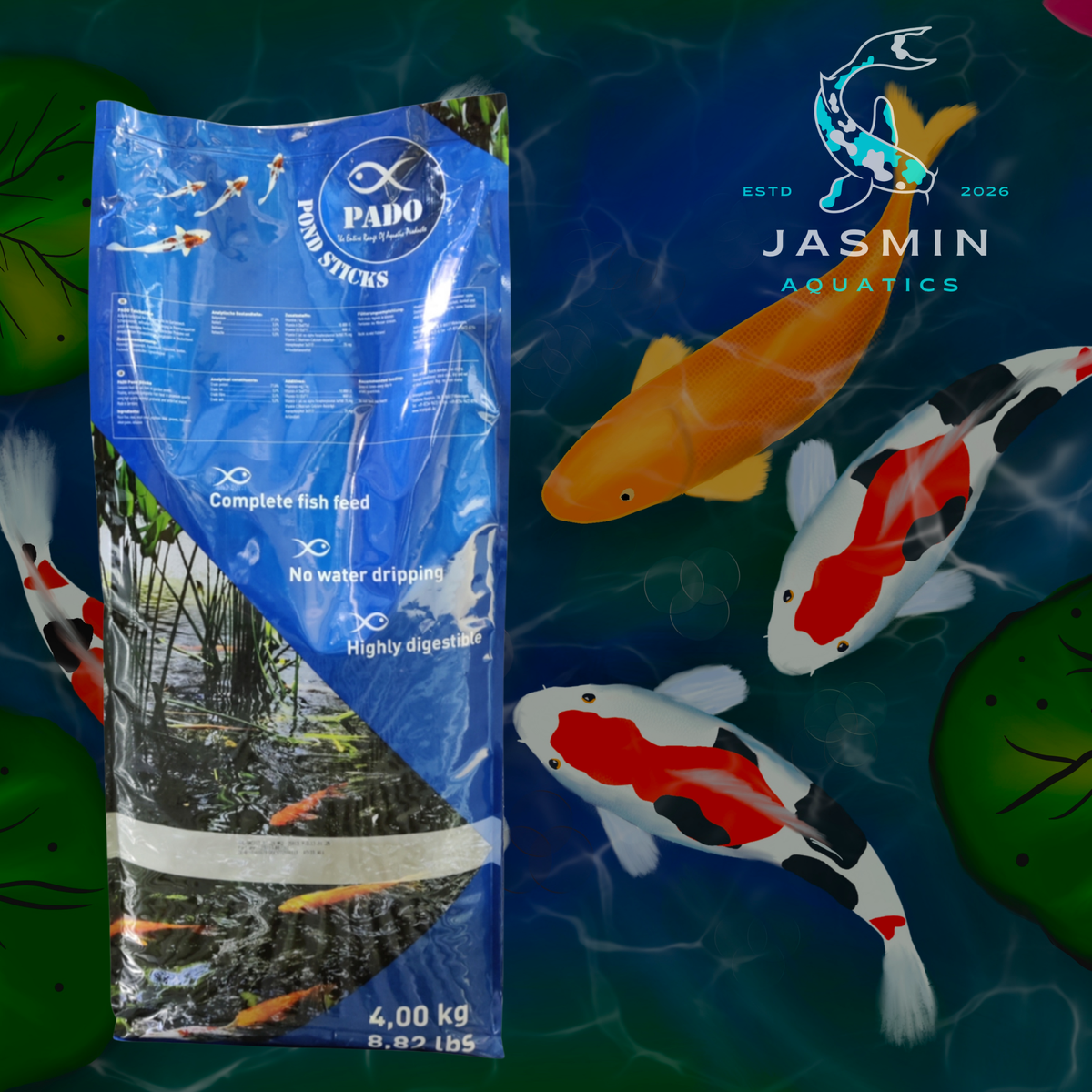 Pado Pond Sticks Floating Fish Food - 4 KG