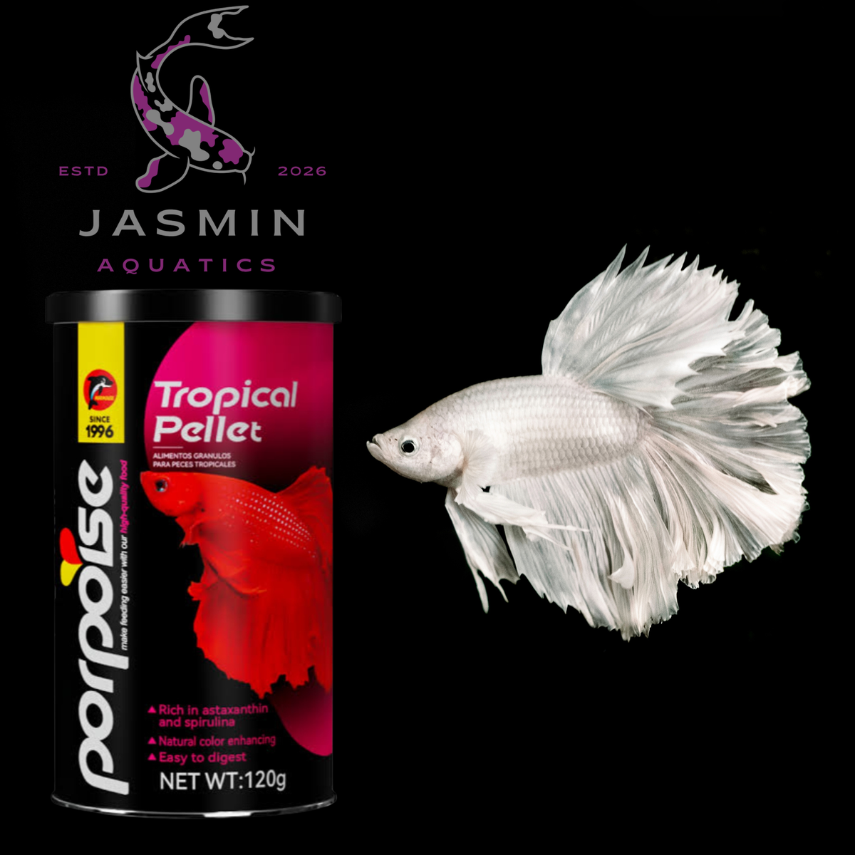 Porpoise Tropical Pellet Fish Food (120 Grams)